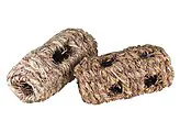two large grass logs