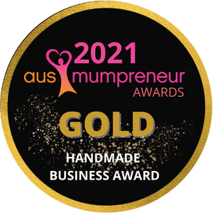 2021 ausmumpreneur gold for the "handmade business award"