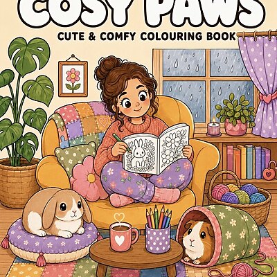 Cosy Paws - Colouring Book ( printable download)